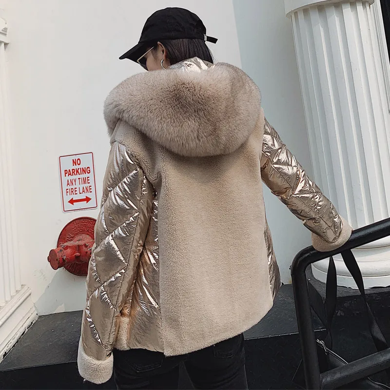 Женская куртка на утином пуху OFTBUY, с натуральным мехом лисы на ...