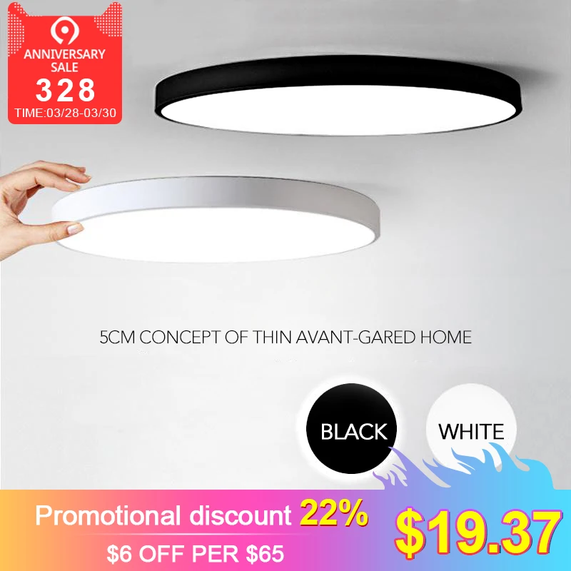 

Thin Ceiling Light 18W 24W 36W 48W LED Ceiling Light 220V Ceiling lamp Living Room Lights Fixture Modern Lamp Kitchen
