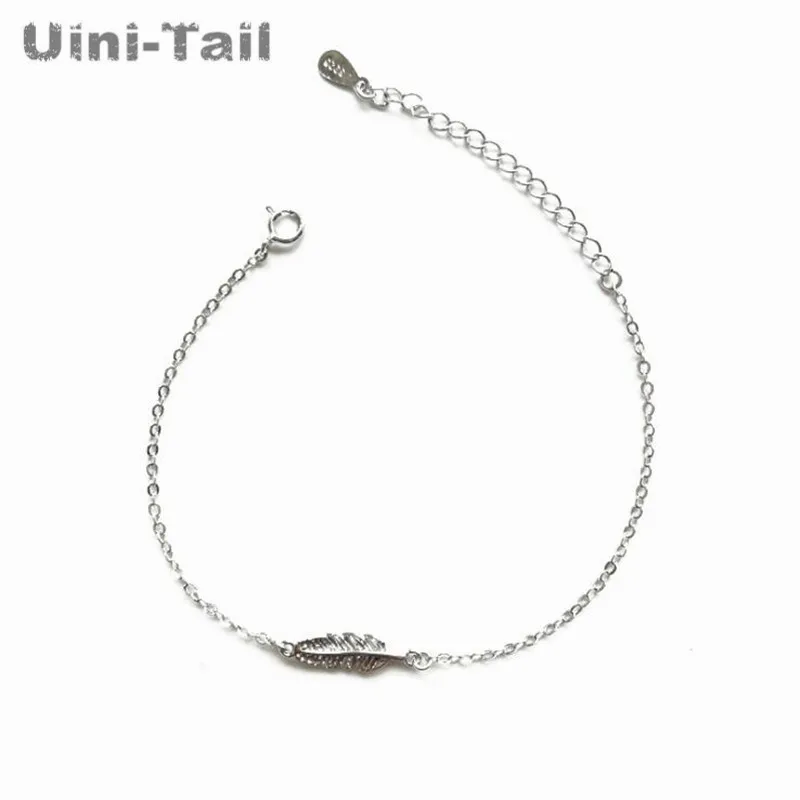 Новинка 2019 браслет Uini-Tail из стерлингового серебра 925 пробы с простыми перьями