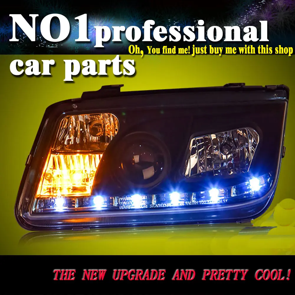 

OUMIAO Light For VW Volkswagen Bora headlight 2001-2005 Headlights Led Headlamp Double Angel Eye Bi Xenon Lens DRL HID