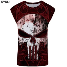 KYKU бренд череп на бак Топ Для мужчин майка с надписью "палач" Красный фитнес Костюмы в стиле «хип-хоп» Для мужчин s синглет для бодибилдинга, стрейчевая рубашка без рукавов