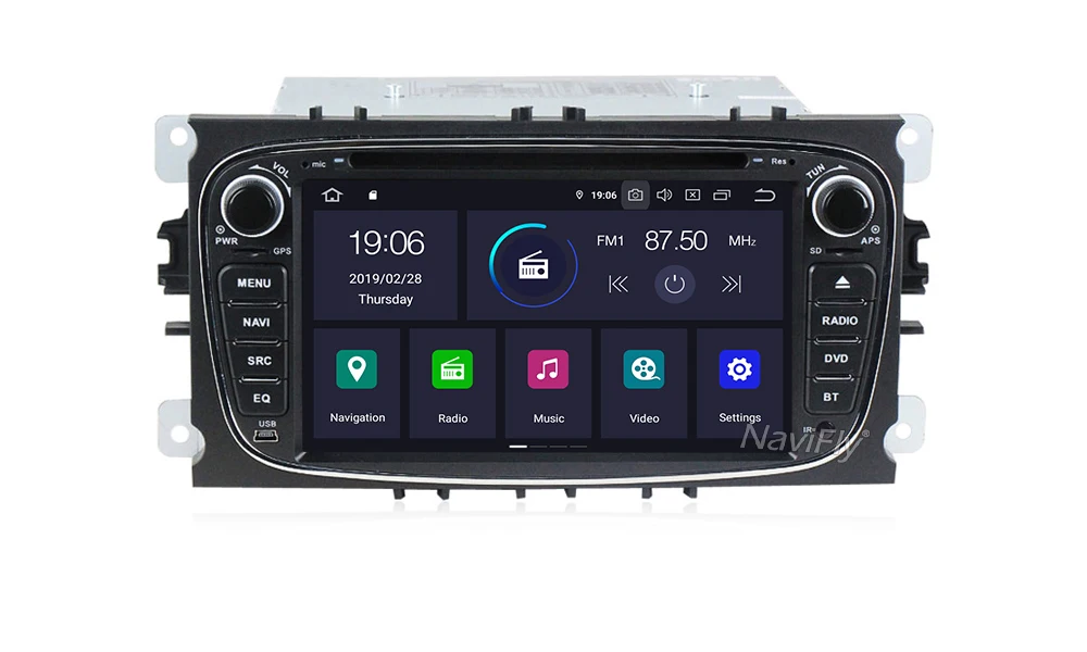 Discount 2 din Android9.0 8Core 4G RAM 32G ROM IPS DSP RDS Car DVD Multimedia Player GPS Navi For Ford For Focus2 Mondeo Galaxy 13