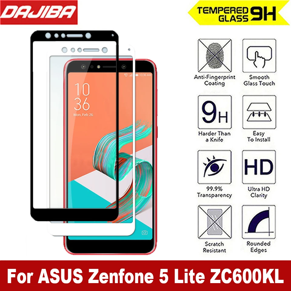 

9H New Full Cover Tempered Glass For Asus Zenfone 5 Lite ZC600KL Explosion-proof Screen Protectors Film For Asus ZC 600 KL Glass