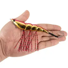 Fishing Lure Squid Jig Bait Artificial Shrimp Lures 3D Eyes Fishing Tackle Jigging Lures Squid Jigs Hook Baits Squid Hook TX005 1pc 50g 1 8oz salty rubber jigs bottom madai jig with rubber hook squid trolling fishing lures snapper jigs