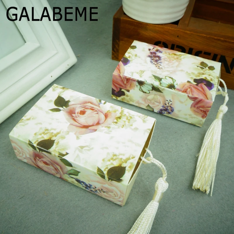 Galabeme 50 шт./лот 6 см x 3 8 свадебные коробка конфет с Ленточки шоколад Коробки подарки