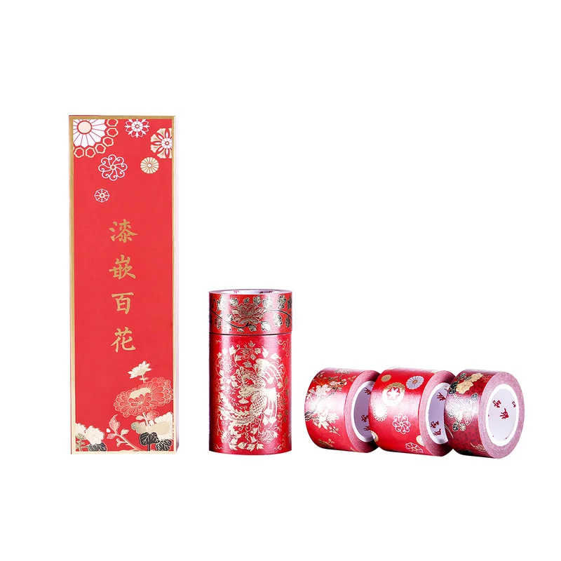 Chinese Red Masking Washi Tape 5rolls/set Decoration Adhesive Tape for