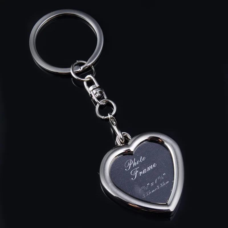 12pcs per Lot Heart Shape Metal Photo Frame Keychain DIYin Party