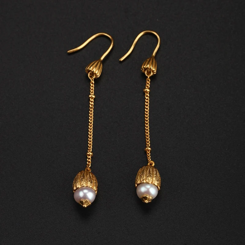

Fashion 925 Sterling Silver Amber Trendy Drop Earrings