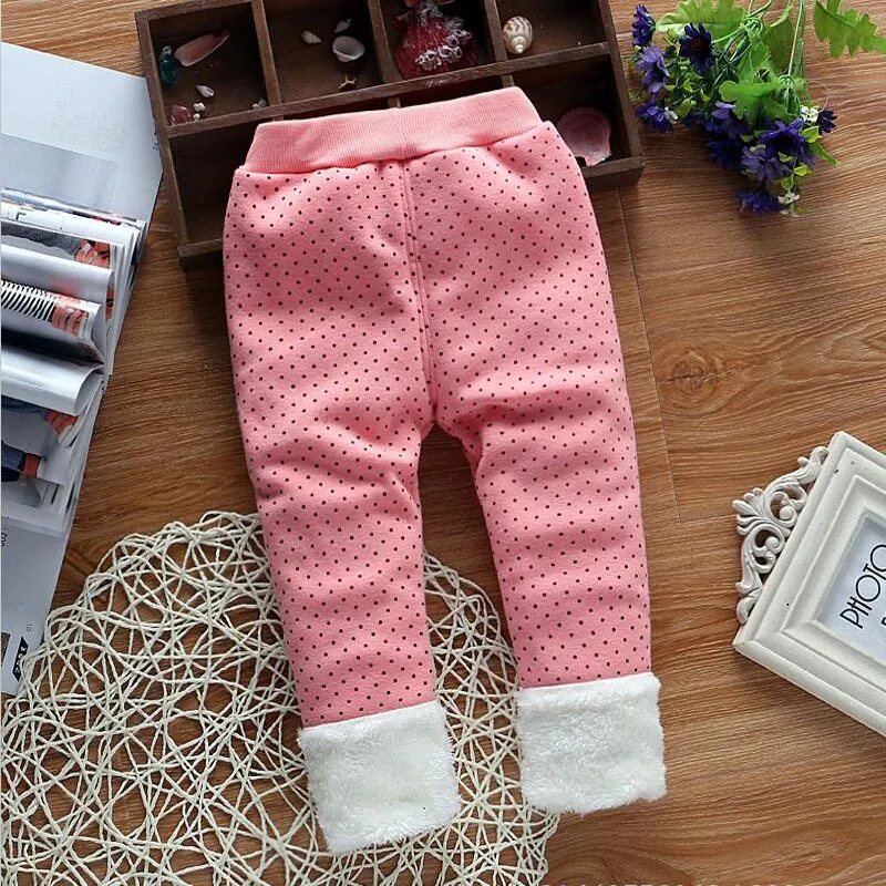 BibiCola toddler baby pants newborn girls winter warm thick plus velvet leggings trousers infant clothes girl cartoon sport pant