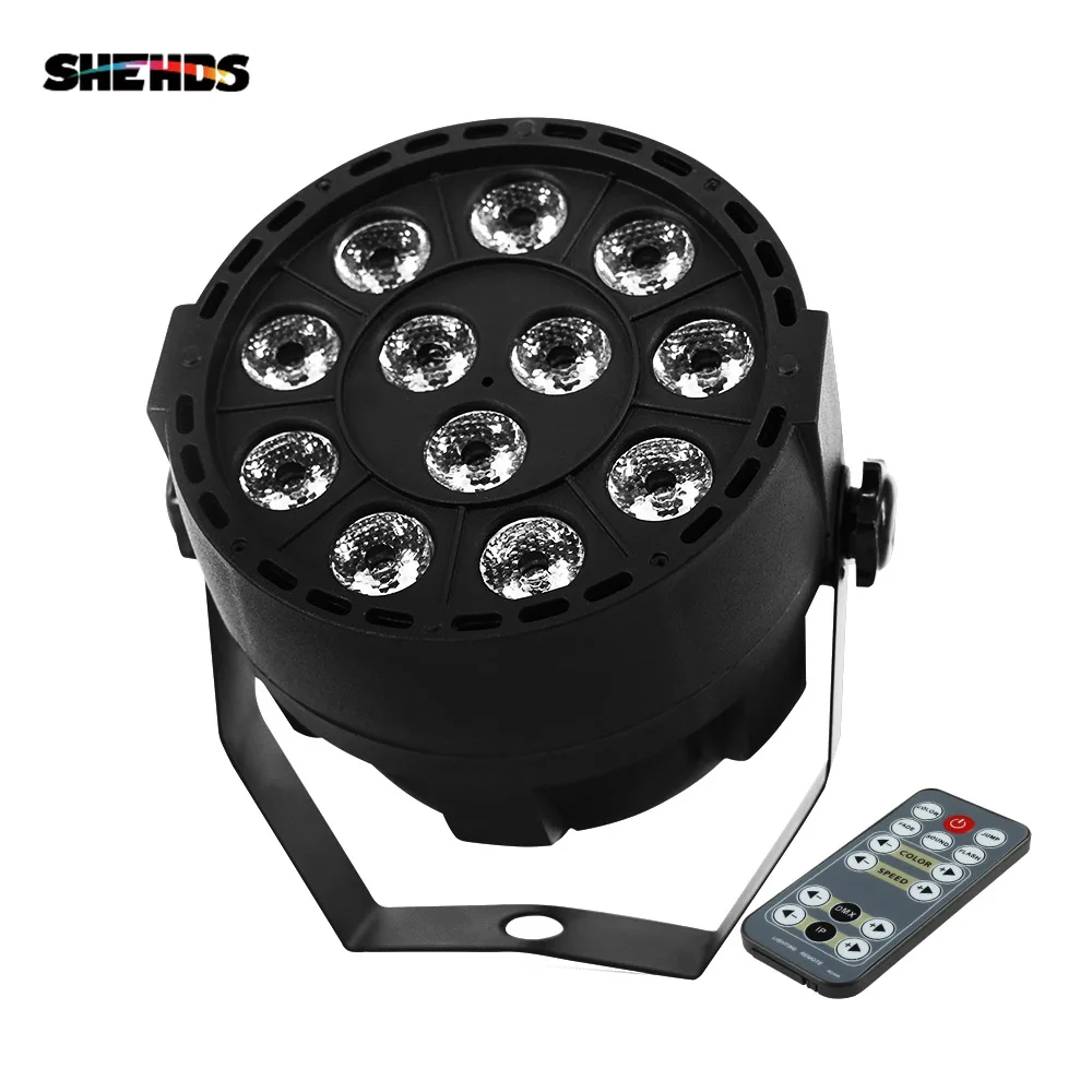 SHEHDS التحكم عن بعد 12x3 W RGBW LED مصباح الشريط المنبسط مع DMX512 للديسكو DJ العارض آلة حزب الديكور مرحلة الإضاءة