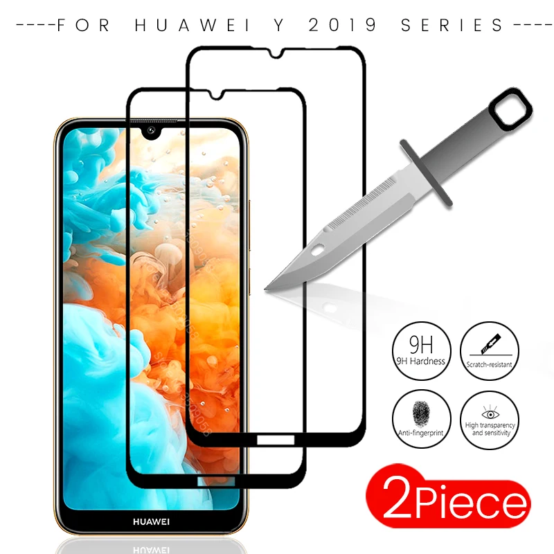 

2pcs/pack for huawei y7 2019 tempered glass screen protector for huawei y9 y7 y6 prime pro y5 2019 y 7 6 5 2019 protective film