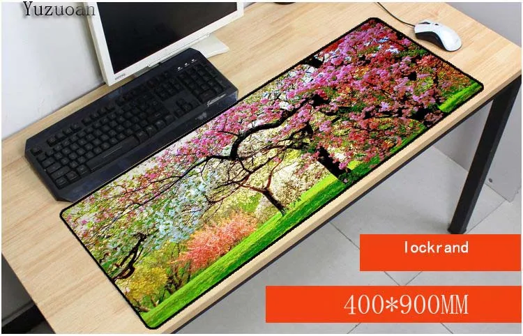 Yuzuoan цветочный лесной пейзаж 700*300*3 большой игровой коврик для мыши Высокое качество расширение коврик для мыши профессиональная - Цвет: 300X800X2MM