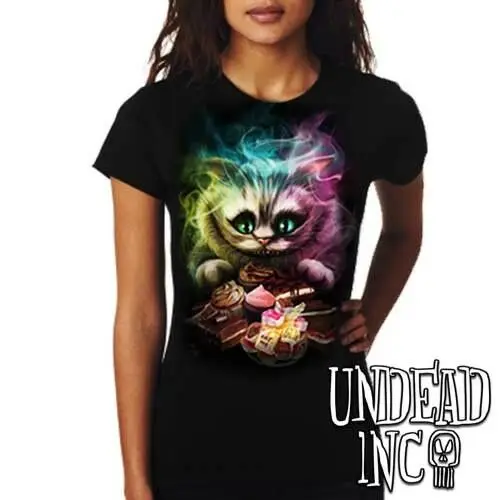 Alice in Wonderland Tim Burton's Cheshire Cat- Ladies T Shirt Men Women Unisex Fashion tshirt Free Shipping