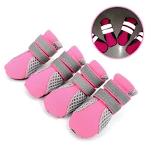 С воздухопроницаемой сеткой, с изображением собаки; ходячих домашних животных обувь светоотражающие Paw протектор с антискользящей подошвой для горячего Pavment на лето для маленьких собак