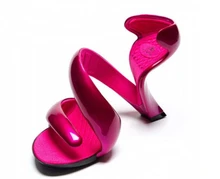Fashion No soled women sandals crystal high-heeled open-toed sandals with thin hollow bottomless spell color sandals women