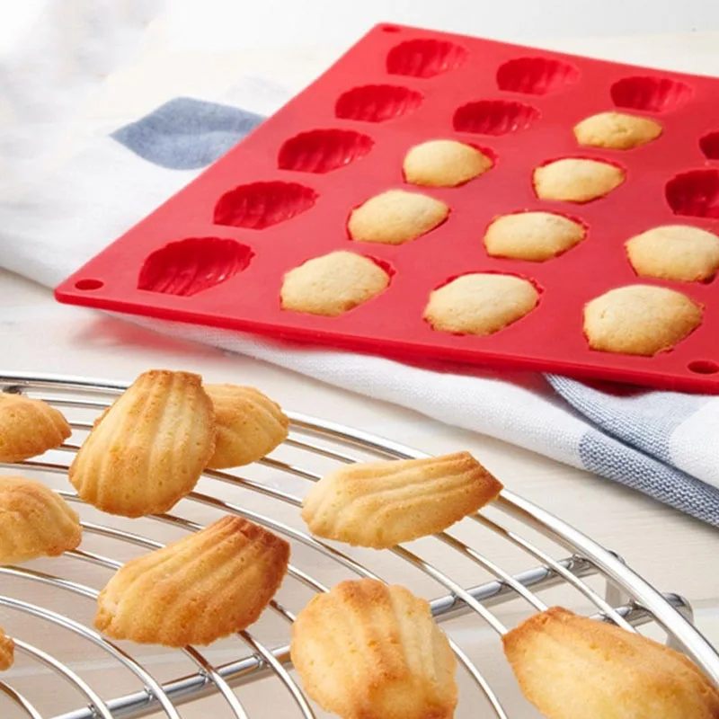 

High Quality Madeleine Silicone Cake Mold Shell Bakeware 20 Continuous Molds Cake Decorating Baking Biscuits Jelly Mold