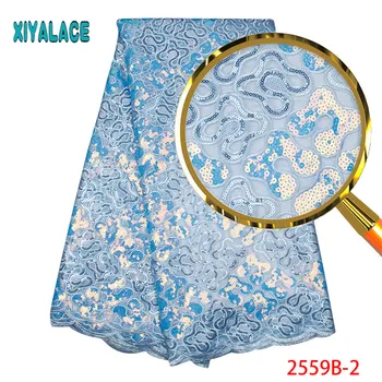 

Latest French Lace Fabric 2019 Organza Lace Fabric High Quality African Party Lace Fabric With Sequins For African PGC2559B-2