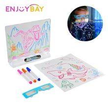 Enjoybay 3D Drawing Board Toys Light Up Colorful Pen Painting Board Glow in Dark Kids Drawing Toy Educational Gifts for Children Enjoybay 3D Drawing Board Toys Light Up Colorful Pen Painting Board Glow in Dark Kids Drawing Toy Educational Gifts for Children