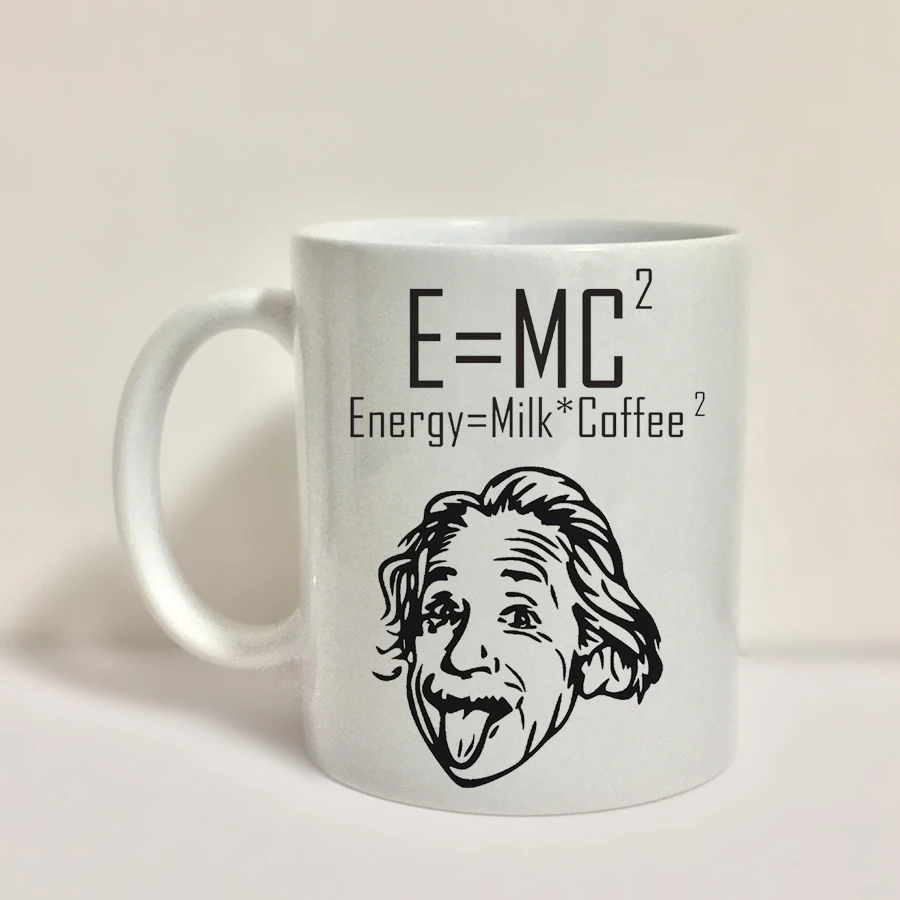 E = MC2 энергетический молочный кофе формула Эйнштейна-11 унций белые керамические кофейные кружки-физика математические подарки-Смешная научная кружка