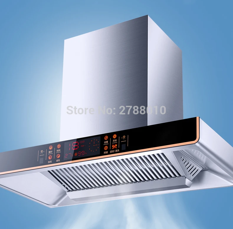 Kitchen Ventilator  Smoke Exhaust Ventilator Large Suction Household Range Hood  Stainless Steel Smoke Exhauster CXW-268-EQ07