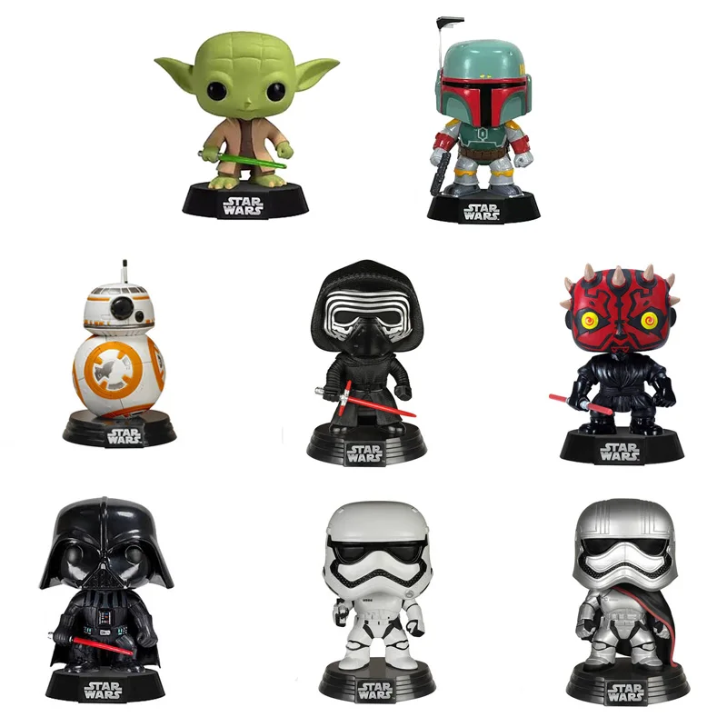 Новинка, 10 см, Звездные войны, Дарт Вейдер, KYLLO REN YODA PHASMA Darth MAUL, BB-8, фигурка, качающаяся голова, Q Edition, для украшения автомобиля