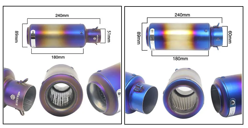 ZSDTRP мотоцикл выхлопной универсальный глушитель мотоцикл 51/60 мм SC выхлопной для Honda Kawasaki Yamaha KTM DUCATI ATV