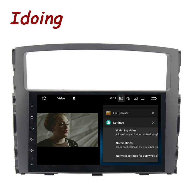 Best Idoing 1Din 9inch 8 Core IPS Screen Android6.0/8.0 Car Multimedia Radio Video Player Fit MITSUBISHI PAJERO V97 V93 2006-2011 2