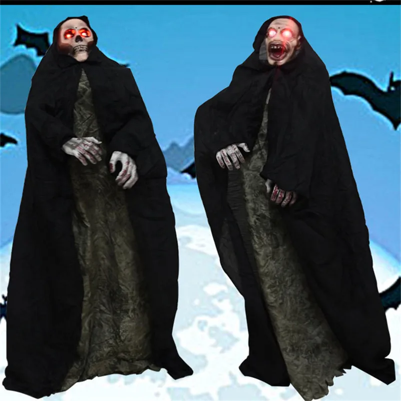 

Creepy Props Standing Large Ghost Decoration Halloween Party Haunted Doll Scary Vioce Control Electric Horror Toy Skeleton Ghost