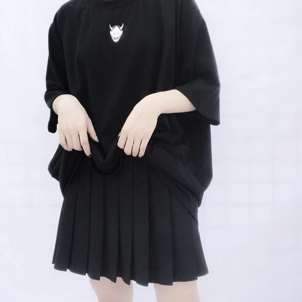 Summer Dark Black Female T-Shirt Japanese Harajuku Gothic Style Casual Graphic Tee Tops Kawaii Anime Print Women T Shirts Summer Dark Black Female T-Shirt Japanese Harajuku Gothic Style Casual Graphic Tee Tops Kawaii Anime Print Women T Shirts