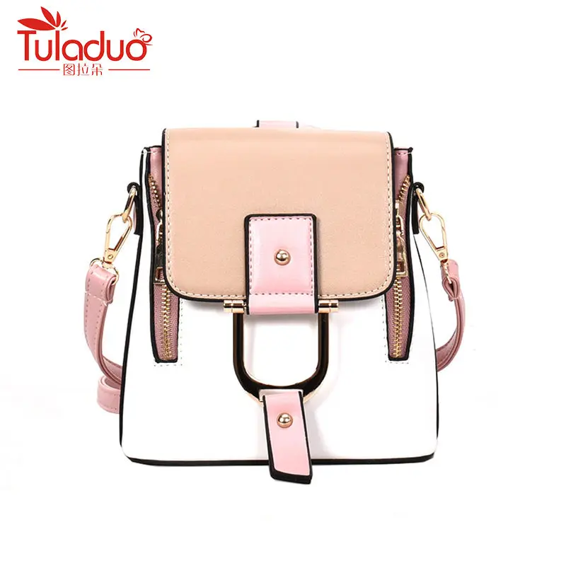 

Fashion Doule Zipper Women Backpack Cute Casual Bags for School Bags Patchwork Travel Teenager Bags Pu Leather Women Backpack
