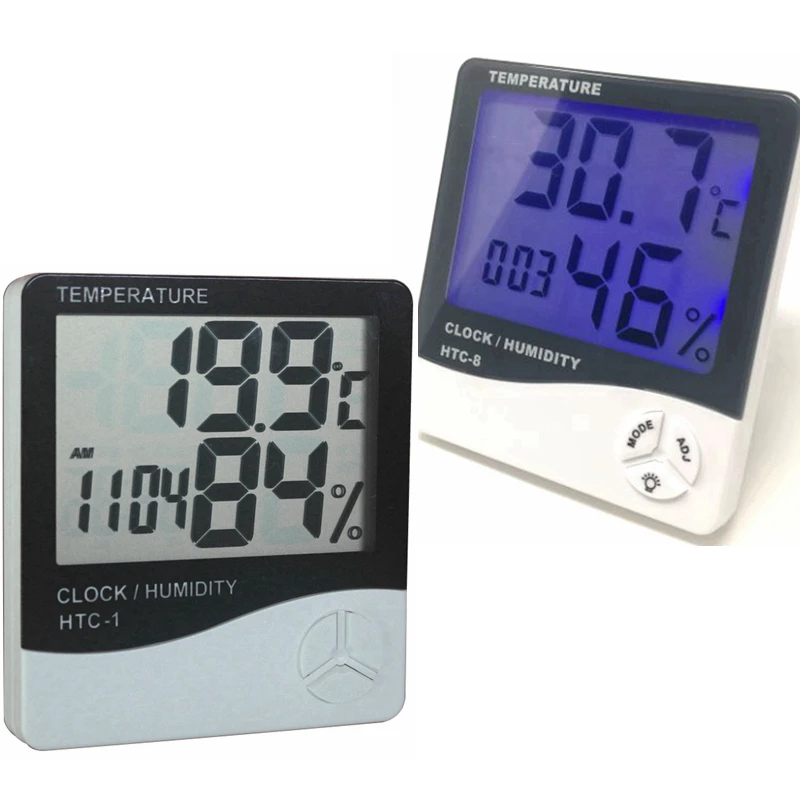 

Weather Station HTC-1/HTC-8 Indoor Digital Thermometer Hygrometer Wall Hanging Electronic Temperature Humidity Meter Alarm Clock