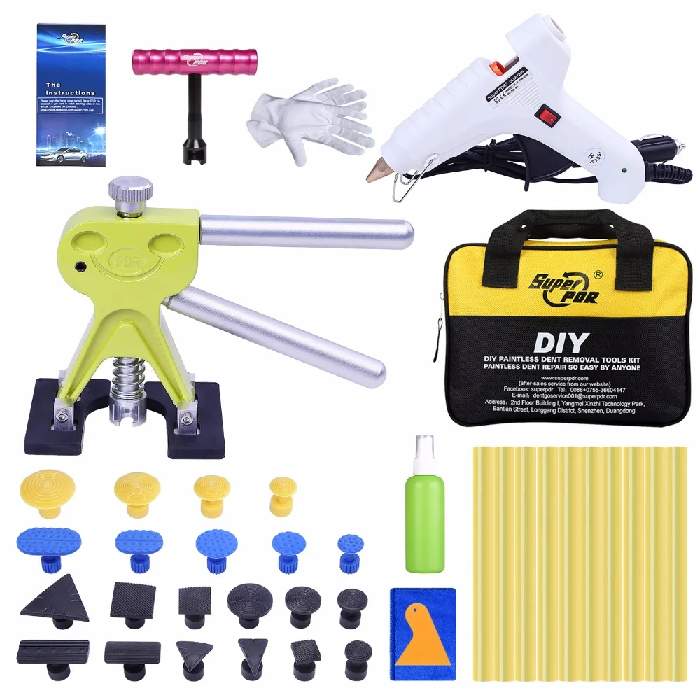 

PDR Tools Dent Repair Car Body Dents Puller Suction Cups Hot Melt Glue Gun Reverse Hammer Hand Sets