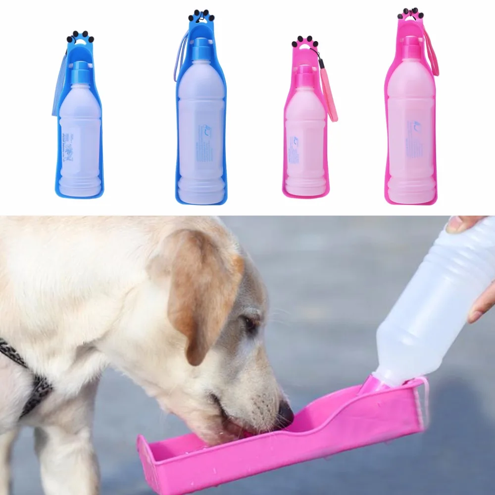 Rosebleu En Plein Air Portable Chien Chat Voyage Bol Deau Bouteille Distributeur Feeder Fontaine Deau Potable 350 Ml600 Ml Haute Qualité C42