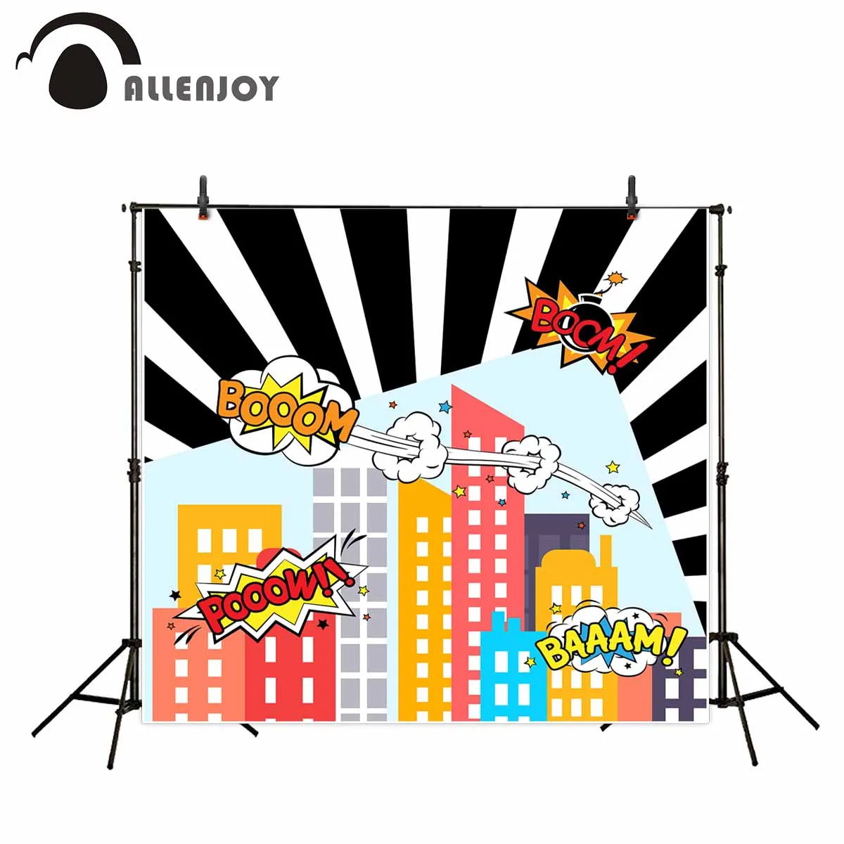 Allenjoy фоны для детей мультфильм герой здание черно-белые полосы Профессиональный