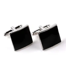 

1 Pair Fashion Square Metal Black Cufflinks for Men Shirt Unique Business Wedding French Cuff Links
