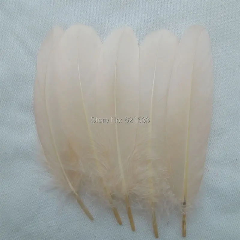 

200pcs/lot !Light Champagne Goose Satinettes Feathers, Loose Goose feathers,15-20,craft feathers for masks