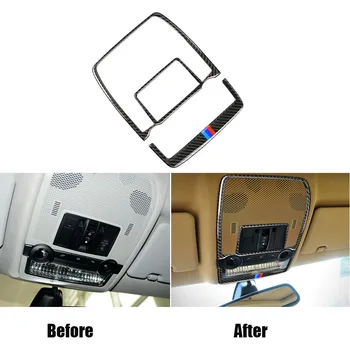 

1 set 3D Carbon Fiber Reading Light Dome Cover Trim Sticker For BMW e70 e71 x5 x6 2008-2013 M-Stripe
