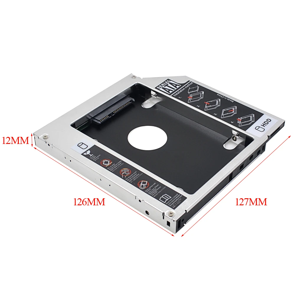 CHIPAL Aluminum PATA IDE to SATA 2nd HDD Caddy 12 7 мм 2 5 &quotSATA 3 0 чехол для SSD корпус ноутбука CD/ DVD ROM