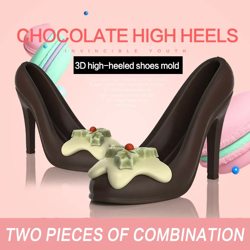 Обувь на высоком каблуке, форма для шоколадных конфет, набор 3D, инструкция по формовке, форма для торта, форма для выпечки для дома DIY