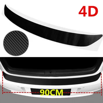 

Black Sticker Carbon Styling Car Decoration Rear Universal Guard Protection Cover Bumper 90cm 4D Panel