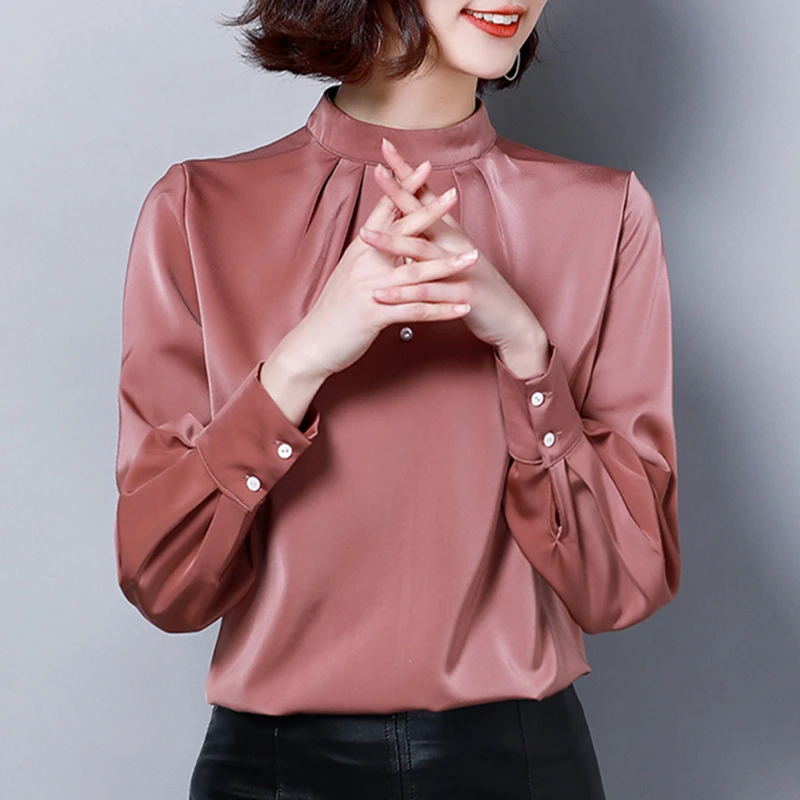 

Womens Tops and Blouses Chiffon Blouse Women Long Sleeve Shirts Solid Korean Fashion Clothing Plus Size 4XL/XXXL Ladies Tops