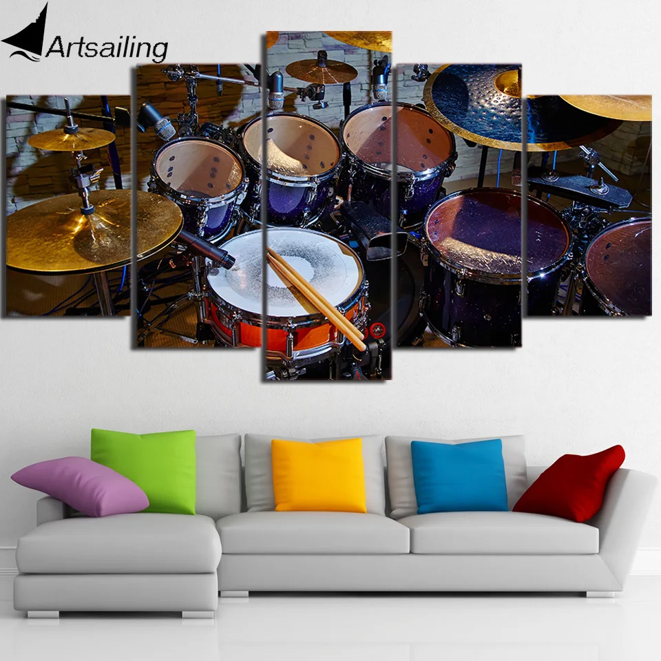 5 шт. винтажная картина барабан|5 piece canvas art|canvas artframed painting |
