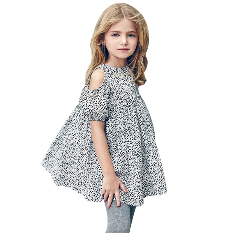 

2018 New Kids Baby Girls Dress Spring Children Princess Dresses For Girls Clothing Cold Off Shoulder Dress Clothes Vestido