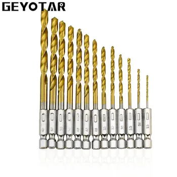 

Tungsten Carbide Twist Drill Bit Power Tool High Speed Steel HSS Titanium Coated Drill Bit Set 1/4 Hex Shank 1.5-6.5mm