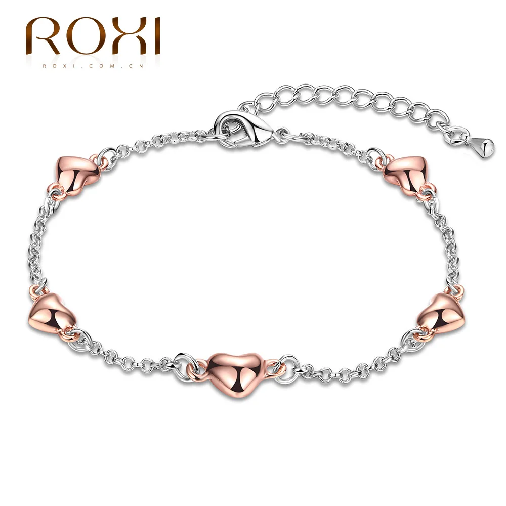 Бренд ROXI, браслет для женщин, два цвета, браслет, любовь, цепочка, модное ювелирное изделие, кеттинг, цепочки для девушек, для свадьбы, отпуска, подарок