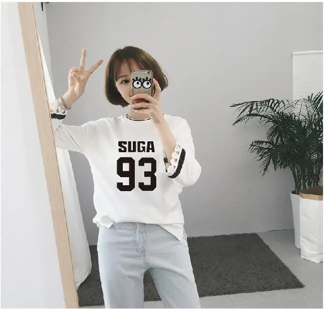 10 Популярные корейские футболки с короткими рукавами Kpop, модные футболки k-pop Bangtan для мальчиков jin suga, женские повседневные хлопковые футболки K pop - Цвет: 10