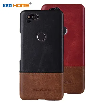 

Case for Google Pixel 2 KEZiHOME Luxury Hit Color Genuine Leather Hard Back Cover capa For Google Pixel2 5.0'' Phone cases