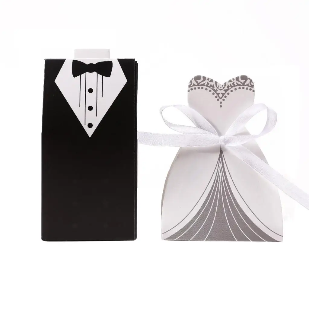 

30 pairs dragee candy Box groom + bride for Wedding