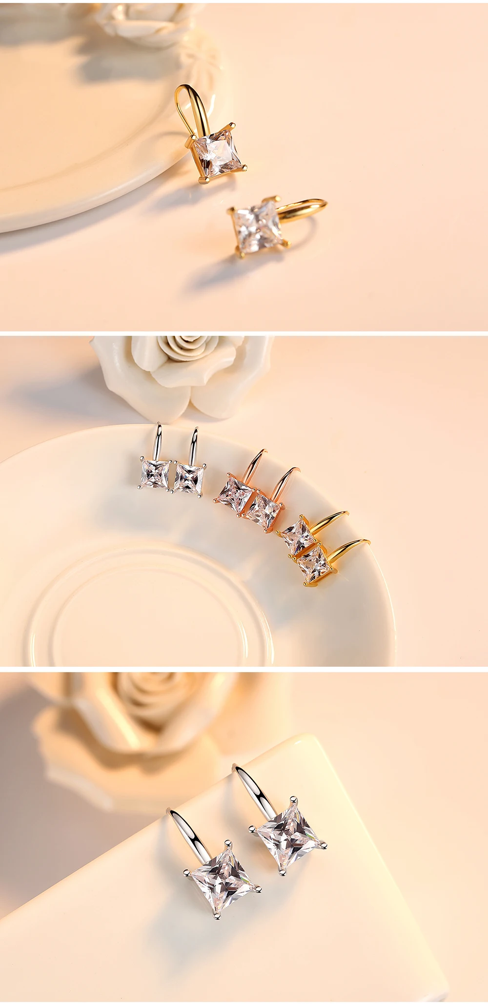 Корейский темперамент розовое золото Роскошные брендовые ювелирные изделия для женщин трендовые летние аксессуары ушные крючки 925 пробы серебряные серьги