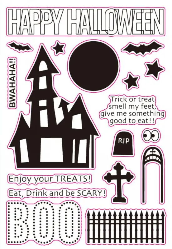 

Halloween Clear Stamp Or stamp for DIY Scrapbooking/Card Making/Kids Fun Decoration SuppliesA157